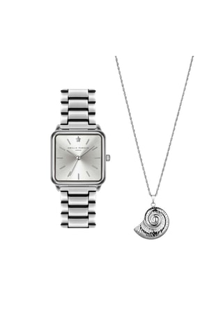 Estuche reloj de cuarzo y collar Plaza