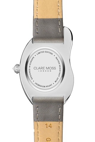 Reloj de cuarzo de piel bovina y nácar Old money - Gris y blanco