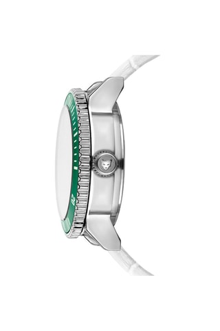 Reloj de cuarzo de piel Sofia - Blanco y verde