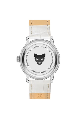 Reloj de cuarzo de piel Sofia - Blanco y verde