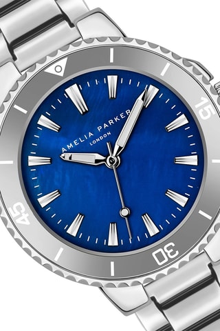 Reloj de cuarzo de acero Aquelle - Nácar