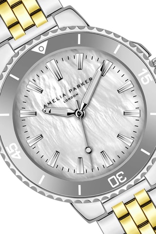 Reloj de cuarzo de acero Clayne - Plateado y dorado