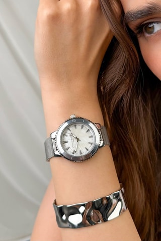 Reloj de cuarzo de acero Clayne - Plateado 