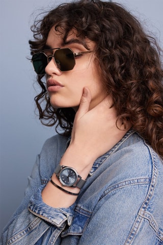 Reloj de cuarzo de acero Ankara - Plateado y gris