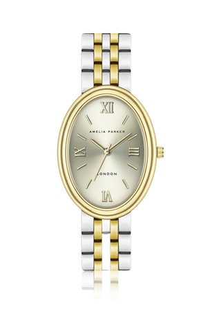 Relógio de quartzo em aço Soraya - Dourado e prateado