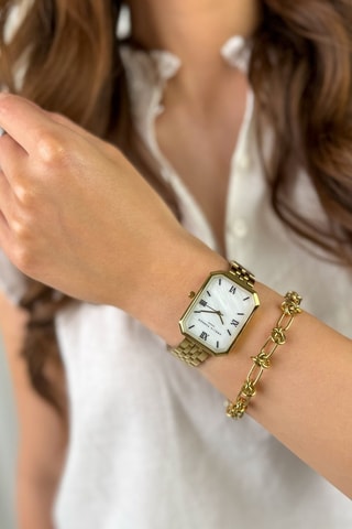 Reloj de cuarzo de acero Bali Sands - Nácar