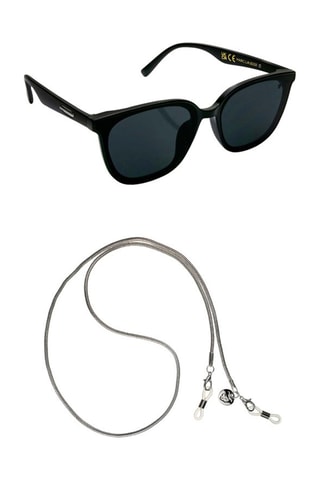 Óculos de sol polarizados e corrente unissexo - Categoria 3 - Preto