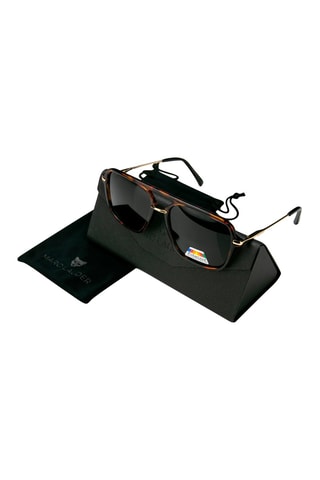 Óculos de sol polarizados unissexo Categoria 3 - Preto e castanho