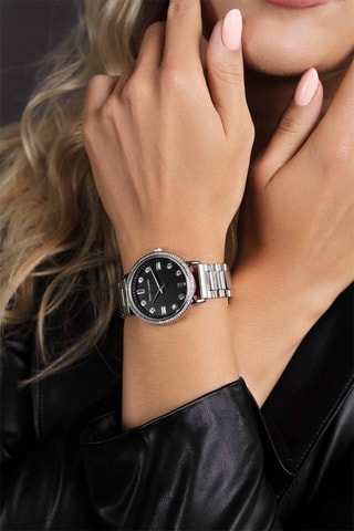 Estuche reloj de cuarzo de acero y circones, pulsera y pendientes Lisbon