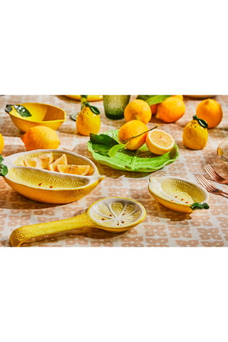 6 platos de postre de gres Relief - 23 x 21 x 3 cm