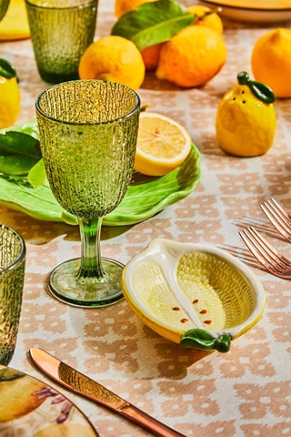 6 platos de postre de gres Relief - 23 x 21 x 3 cm