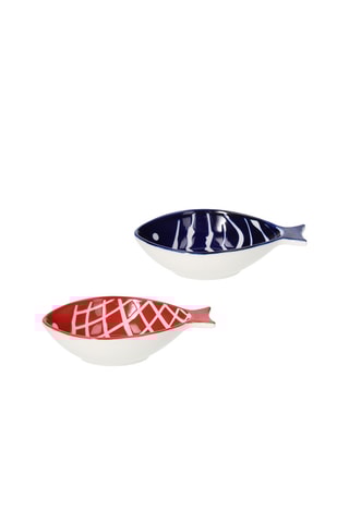 6 boles de cerámica Fish -  13 x 8 x 3 cm