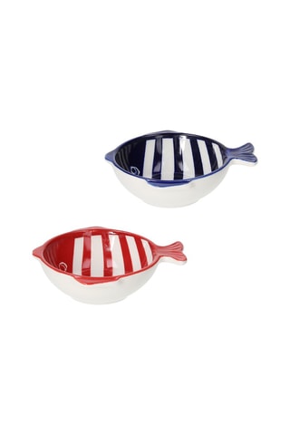 6 boles de cerámica Fish - 15 x 13 x 4 cm