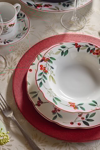 Vajilla de porcelana Poema Hollyberry - 18 piezas