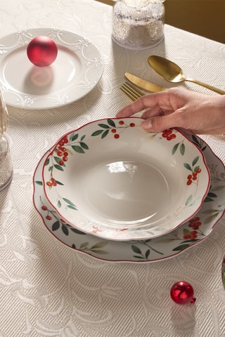 Vajilla de porcelana Poema Hollyberry - 18 piezas