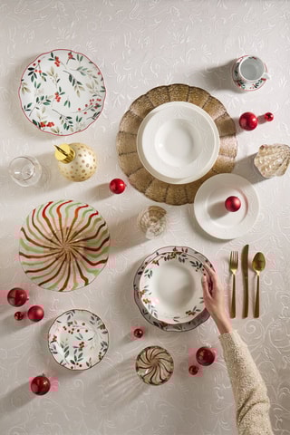 Vajilla de porcelana Poema Hollyberry - 18 piezas