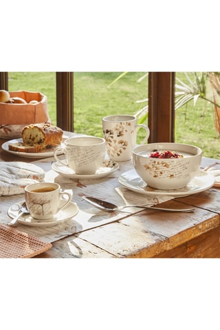 6 tazas y platillos de porcelana Madison Poesia - 260 ml