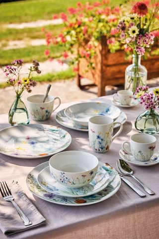 6 tazas de té de porcelana Bone China Iris Florenne