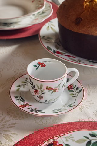 Juego de café de porcelana Poema Hollyberry - 6 personas