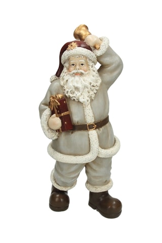 Feliz Navidad de Papá Noel Santavintage - 13 x 9 x 27 cm - Gris claro y blanco