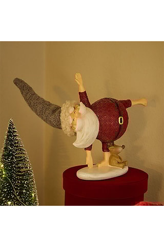Papá Noel Media luna Babbo Yoga - 8 x 21,5 x 17 cm - Rojo y gris oscuro