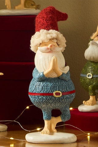 Árbol de Navidad Papá Noel Babbo Yoga - 8,5 x 8 x 23,5 cm - Azul cobalto