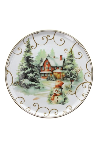 Plato llano de porcelana Snowman - 31 cm