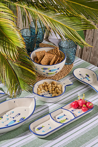 2 platos de pescado de gres Aquatic - 26,5 cm