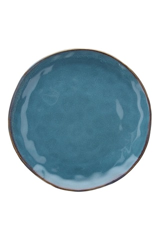 6 platos llanos de porcelana Nordik - Azul