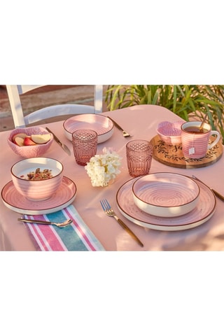 6 platos hondos de gres Urban Pastel - 18,5 cm