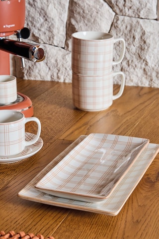 6 platos de porcelana Mandorla - 28 x 16,5 x 2,5 cm