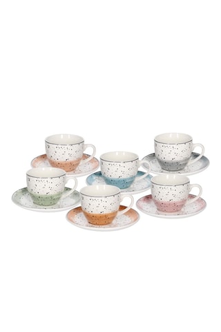 Juego de té de porcelana New Bone China Sienna - 6 personas