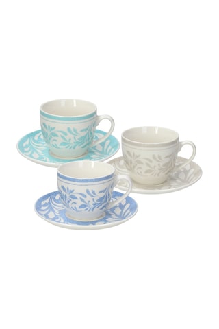 Juego de té de porcelana New Bone China Iris - 6 personas