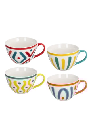 4 tazas de porcelana New Bone China Iris Vietri - 53 cl
