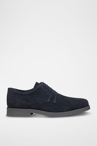 Derbys en cuir de veau nubuck Claudio - Bleu marine