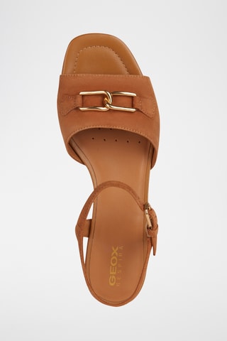 Sandales à talons en cuir de chèvre nubuck New Eraklia 15 - Marron