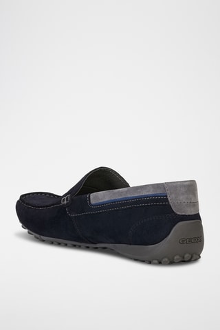 Mocassins en cuir Snake - Bleu marine