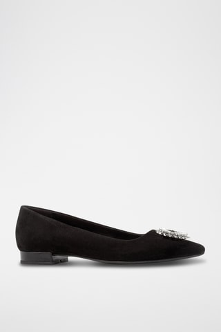 Ballerines en cuir de chèvre nubuck Charyssa - Noir