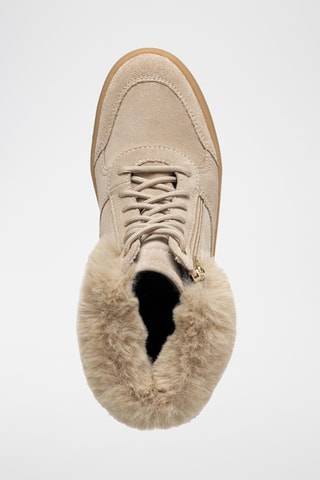 Bottines fourrées en cuir de veau nubuck Milleiny - Taupe