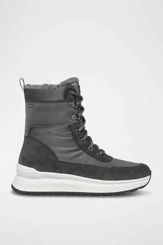 Bottines fourrées en cuir de veau nubuck Spherica - Gris