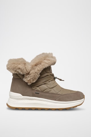 Bottines fourrées en cuir de veau nubuck Spherica - Taupe