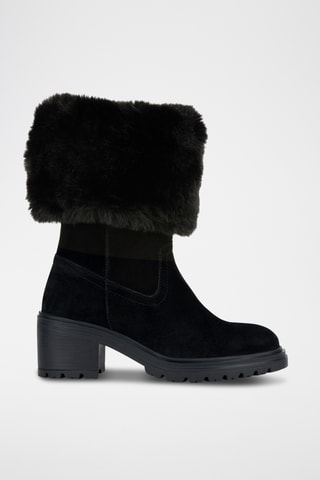 Bottines fourrées en nubuck Damiana - Noir