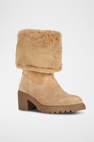 Bottines fourrées en nubuck Damiana - Beige