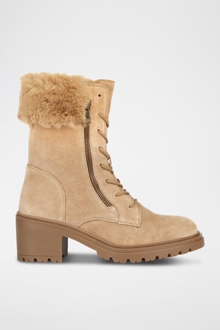 Bottines fourrées en nubuck Damiana - Beige