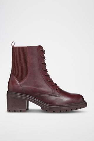 Bottines fourrées en cuir Damiana - Bordeaux