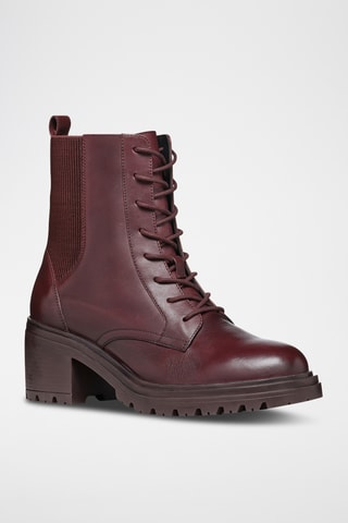 Bottines fourrées en cuir Damiana - Bordeaux