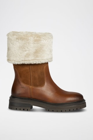 Bottines en cuir Iridea - Camel et écru