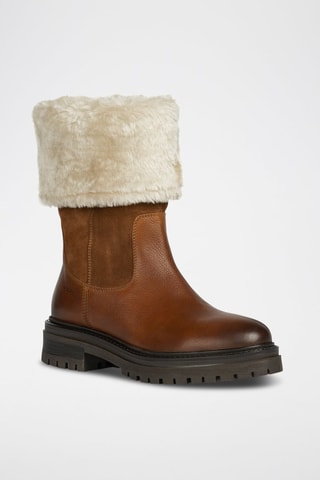 Bottines en cuir Iridea - Camel et écru