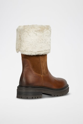 Bottines en cuir Iridea - Camel et écru