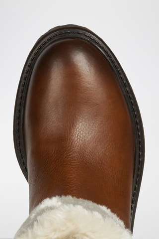 Bottines en cuir Iridea - Camel et écru